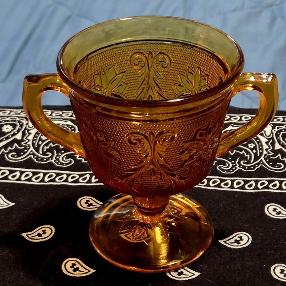 Tiara Other - Tiara Amber Glass Pedestal Cup